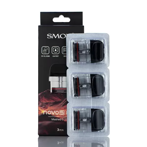 SMOK Novo 5 Replacement Pods - 0.7 ohm Meshed MTL - Pack of 3 - Image 3