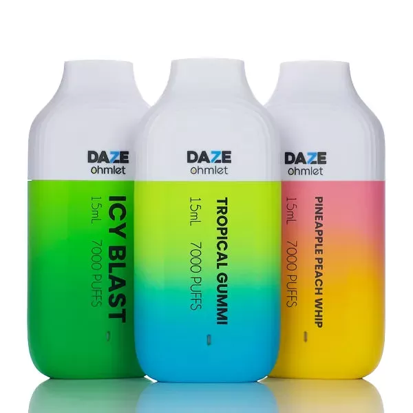 7 Daze Ohmlet 7000 Puffs Rechargeable Disposable Vape - 15ML (DISCONTINUED) - Pineapple Peach Whip