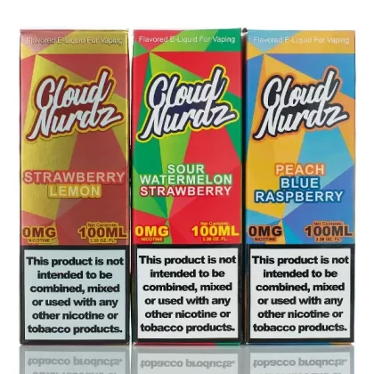 Cloud Nurdz E-Liquid - No Nicotine Vape Juice - 100ml - Grape Strawberry