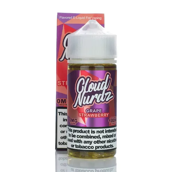 Cloud Nurdz E-Liquid - No Nicotine Vape Juice - 100ml - Grape Strawberry - Image 3
