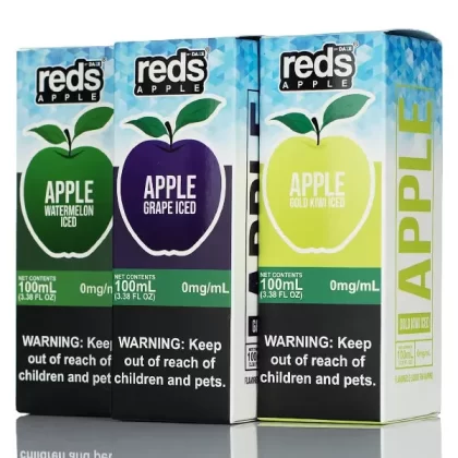 7 Daze Reds Apple ICED - No Nicotine Vape Juice - 100ml - Red Apple ICED Gold Kiwi