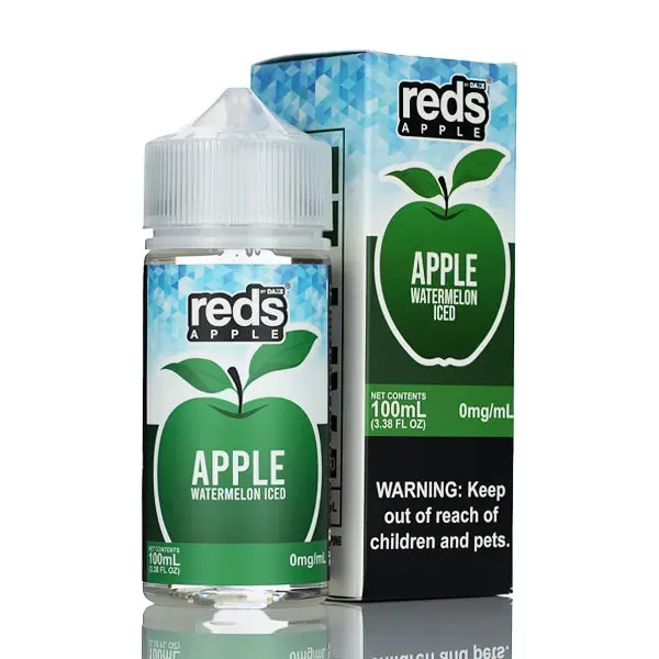 7 Daze Reds Apple ICED - No Nicotine Vape Juice - 100ml - Red Apple ICED Gold Kiwi - Image 3