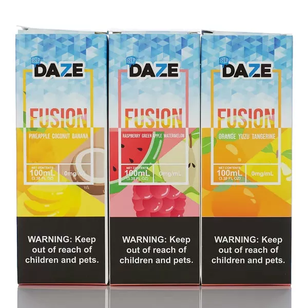 7 Daze Fusion ICED - No Nicotine Vape Juice - 100ml - Banana Cantaloupe Honeydew ICED
