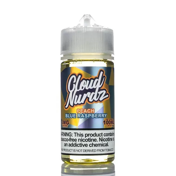 Cloud Nurdz E-Liquid - Peach Blue Raspberry - 100ml - 6mg - Image 2
