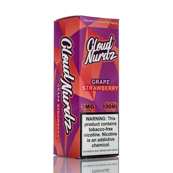 Cloud Nurdz E-Liquid - Grape Strawberry - 100ml - 6mg - Image 3