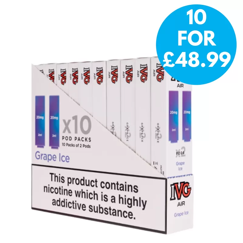 Box Of 10 – IVG Air Prefilled Vape Replacement Pods Multipack