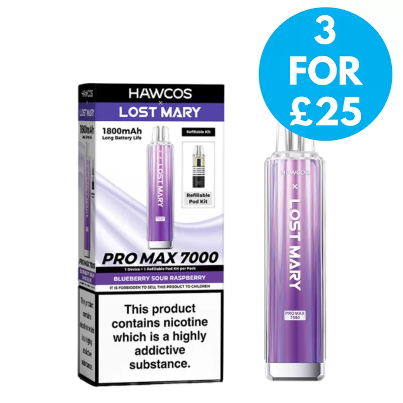 20mg Hawcos X Lost Mary Pro Max 7000 (7k Puffs) Vape