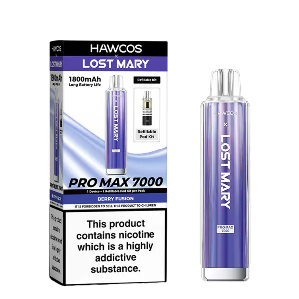 20mg Hawcos X Lost Mary Pro Max 7000 (7k Puffs) Vape - Image 2