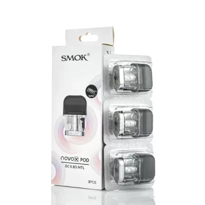 SMOK Novo X Replacement Pods - Pack of 3 - 0.8 ohm Meshed (Bright Black)
