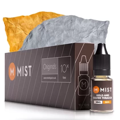 Gold and Silver Tobacco E Liquid (10x10ml) - 30PG/70VG (Extra Vapour) / NONE 0mg