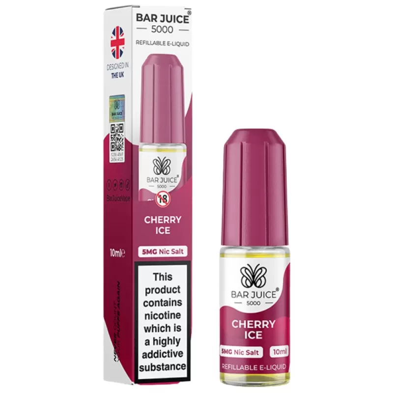 Cherry Ice Nic Salt E-Liquid by Bar Juice 5000 (10ml) - 5mg