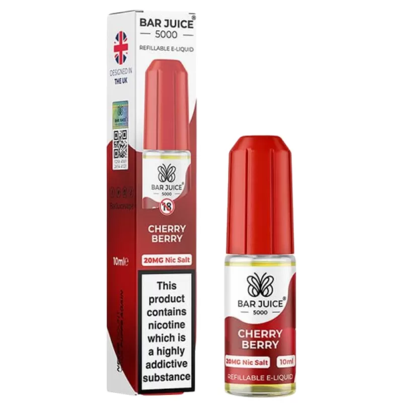 Cherry Berry Nic Salt E-Liquid by Bar Juice 5000 (10ml) - 5mg