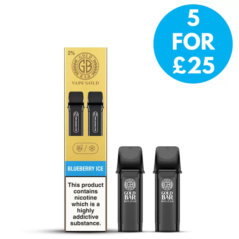 20mg (2%) Gold Bar Reloaded Prefilled Replacement Pods