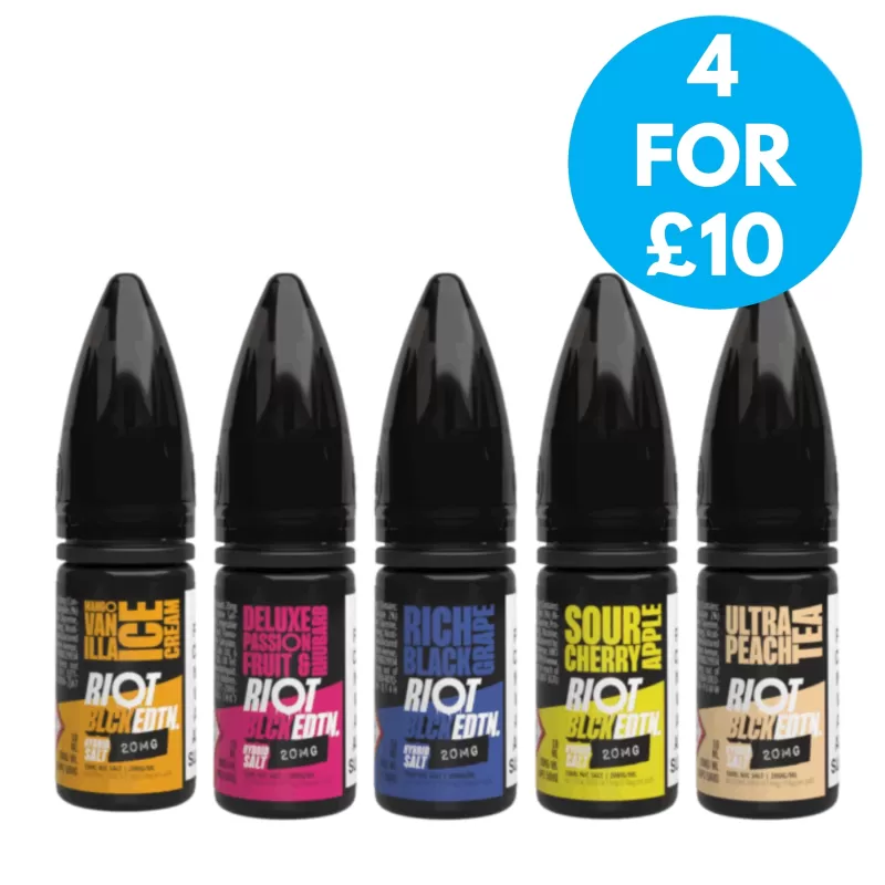 10mg Riot Squad Black Edition V2 Nic Salts 10ml (50VG/50PG)