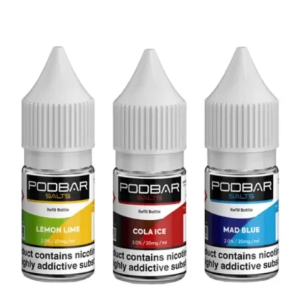 10mg Podbar Salts by Kingston 10ml Refill Nic Salts (60VG/40PG)