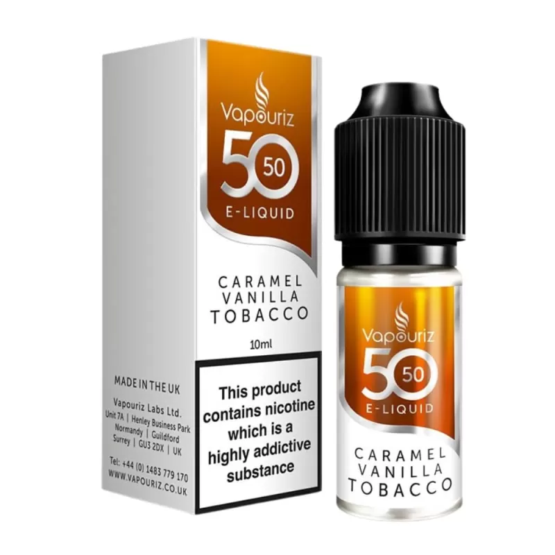 Caramel Vanilla Tobacco E-Liquid 50/50 Series by Vapouriz (10ml) - 6mg
