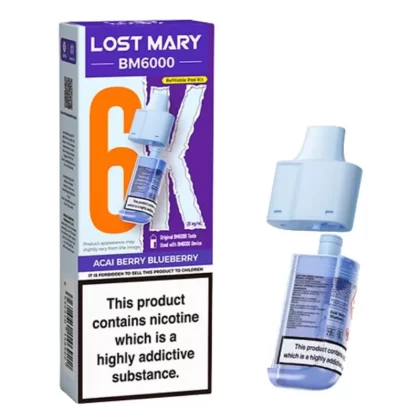 Acai Berry Blueberry BM6000 Prefilled Pods by Lost Mary (2ml + 10ml) - 20mg
