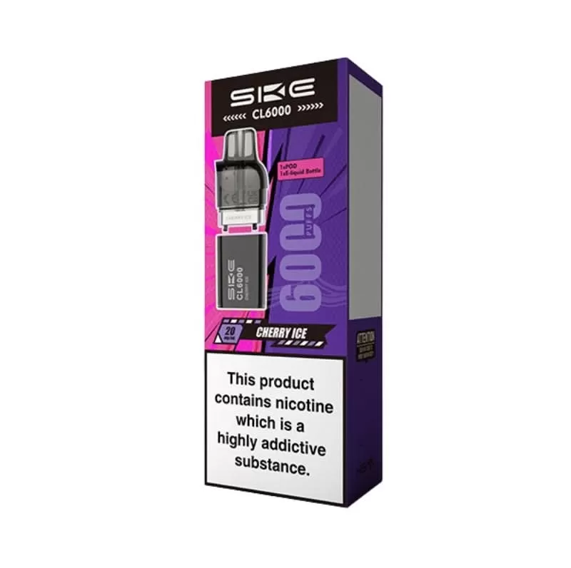 Cherry Ice CL6000 Prefilled Pods by SKE Crystal (2ml + 10ml) - 20mg
