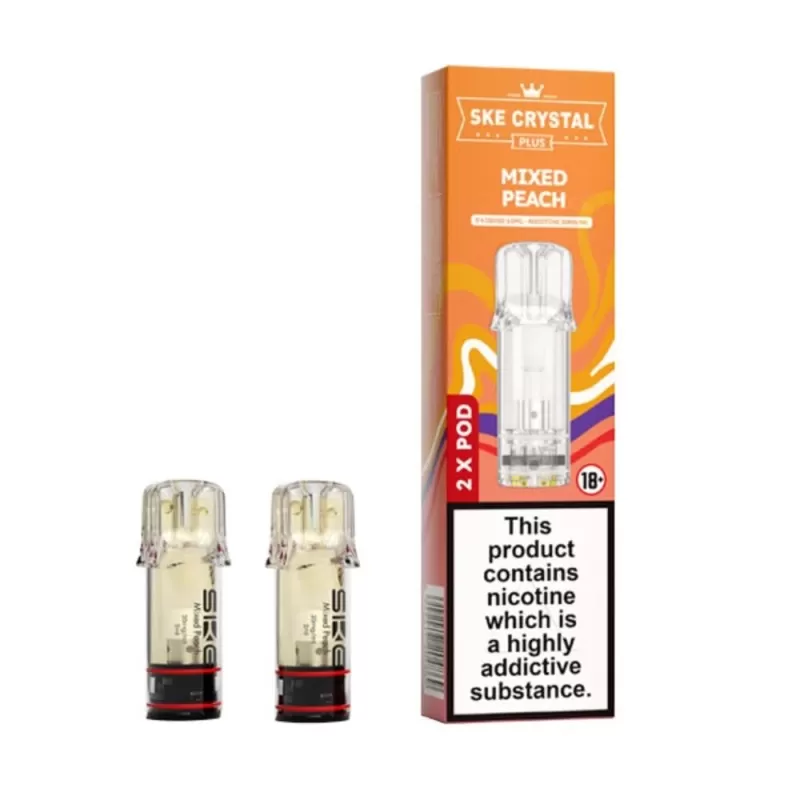 Mixed Peach Prefilled Pods by SKE Crystal Plus (2 x 2ml) - 20mg