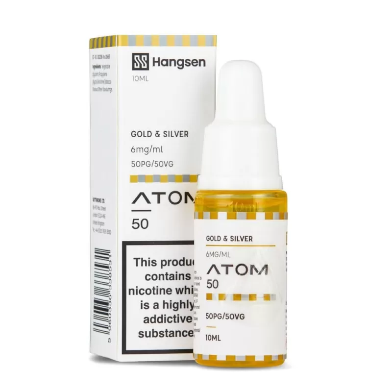 Gold & Silver E-Liquid Atom 50 Series by Hangsen (10ml) - 6mg