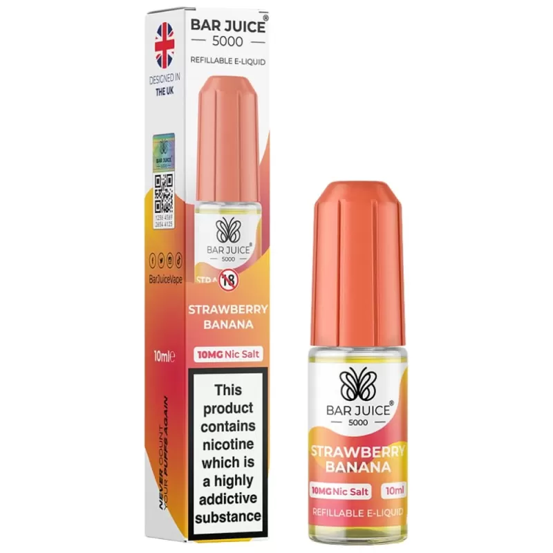 Strawberry Banana Nic Salt E-Liquid by Bar Juice 5000 (10ml) - 10mg