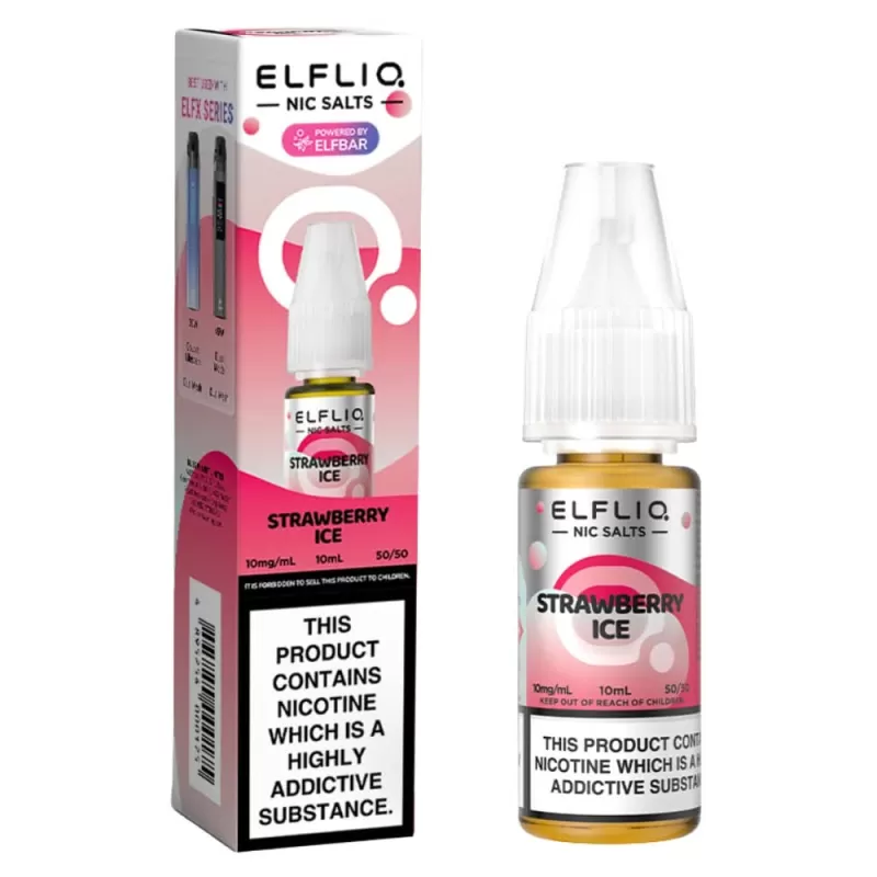 Strawberry Ice Nic Salt E-Liquid by Elf Bar Elfliq (10ml) - 20mg