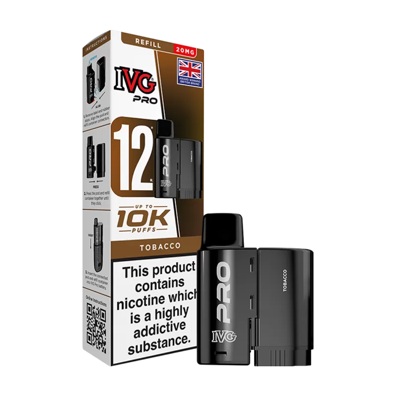 Tobacco IVG Pro 12 Refill Pack - 20mg