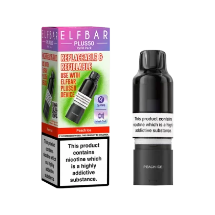 Peach Ice ElfBar Plus 50 Refill Pack - 20mg