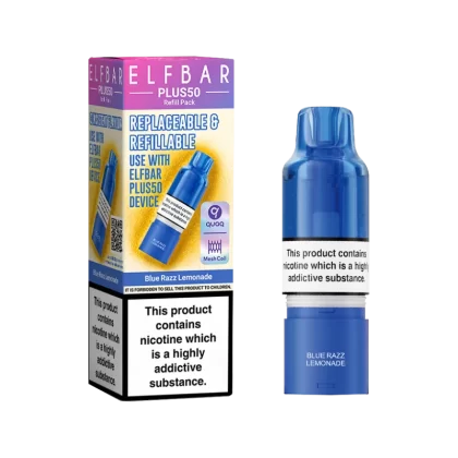 Blue Razz Lemonade ElfBar Plus 50 Refill Pack - 20mg