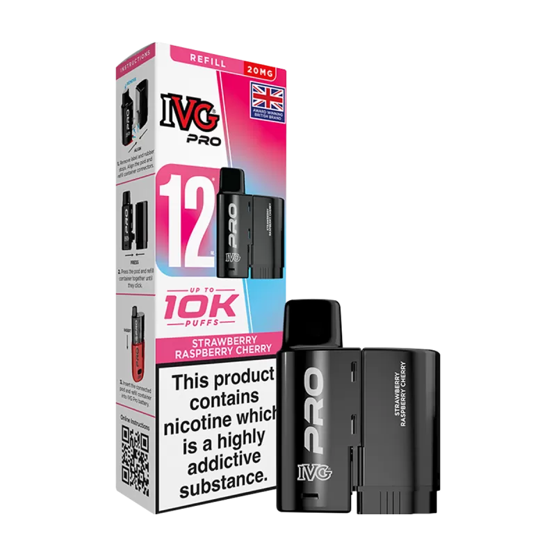 Strawberry Raspberry Cherry IVG Pro 12 Refill Pack - 20mg