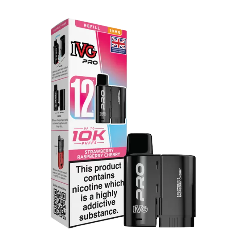 Strawberry Raspberry Cherry IVG Pro 12 Refill Pack - 20mg - Image 2