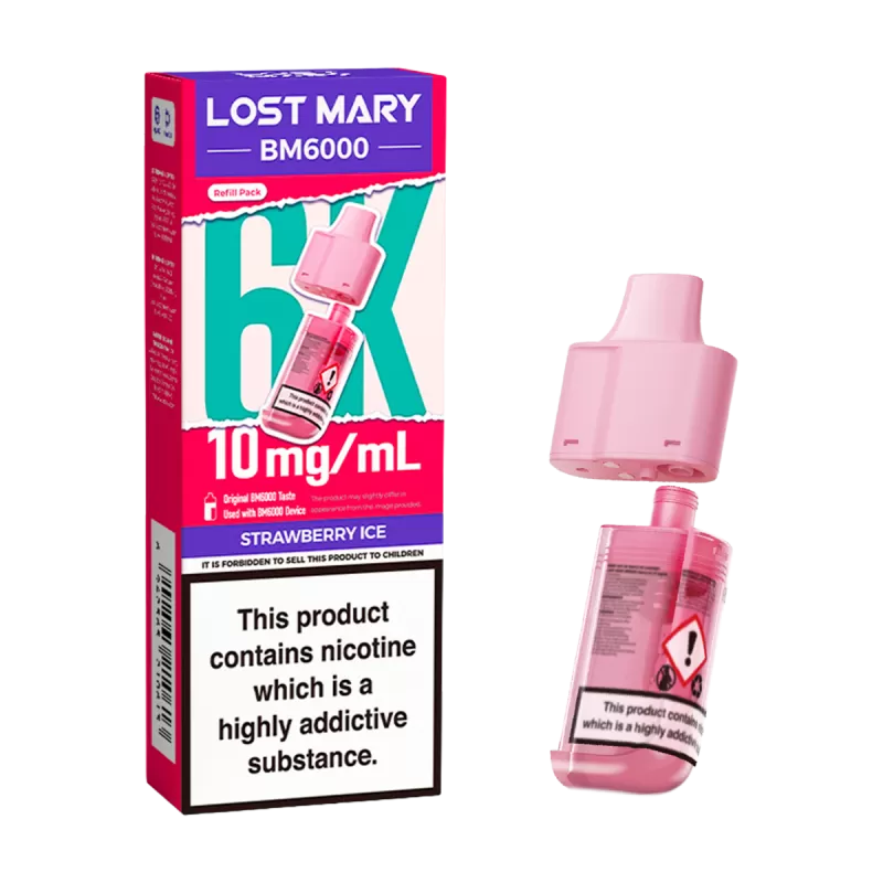 Strawberry Ice Lost Mary BM6000 Refill Pack - 0mg - Image 2