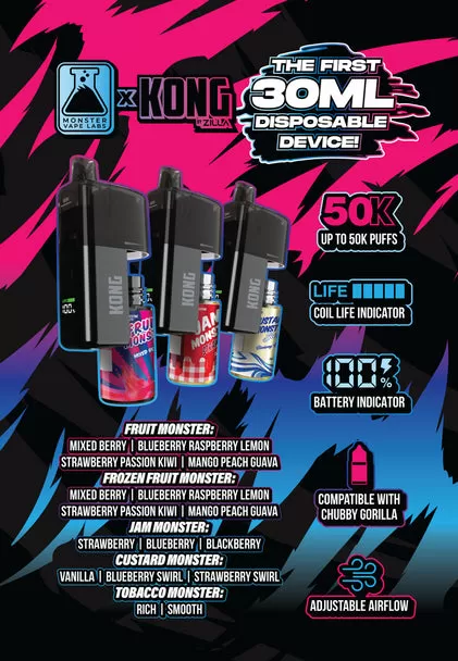 Kong by Zilla x Monster Vape Labs 50K - Smooth Tobacco / 48mg - Image 3