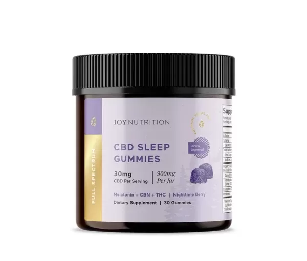 Joy Organics CBD Sleep Gummies – Nighttime Berry, Full Spectrum | 30ct, 30mg THC + 90mg CBN + 900mg CBD - Image 2