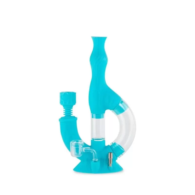 Ooze Echo Silicone Water Pipe – 4-in-1 Hybrid Bong, Dab Rig & Nectar Collector - Image 2