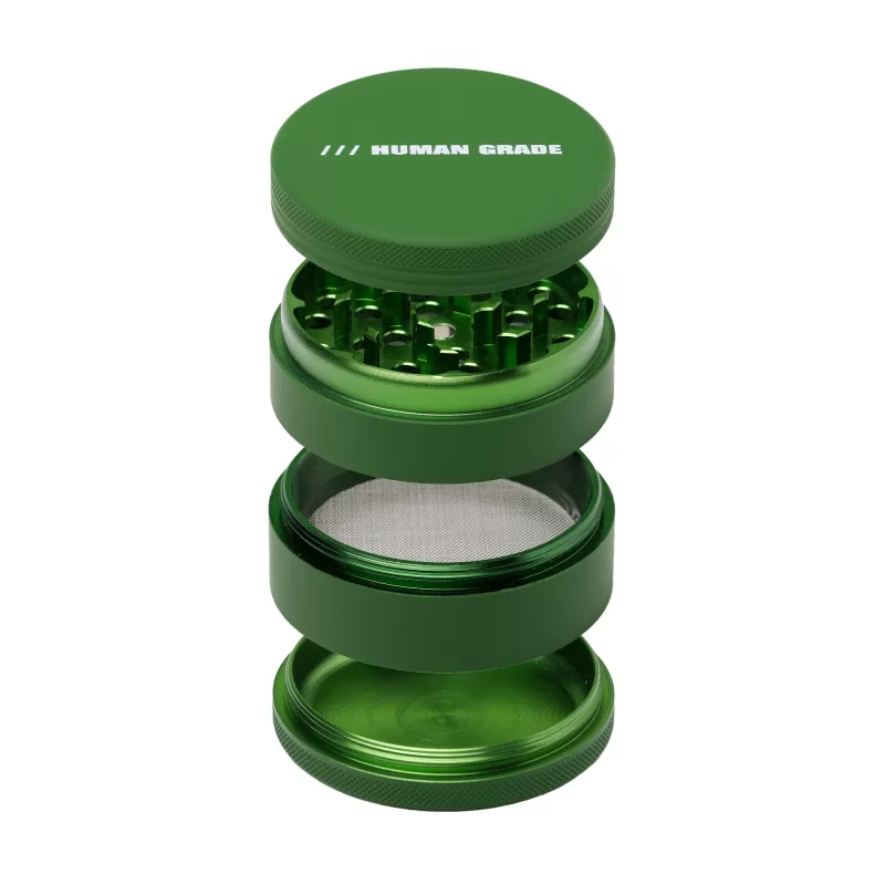 Human Grade 4R Grinder 2.5″ – 4-Part Aluminum with Rubber Grips, 8 Colors - Image 2