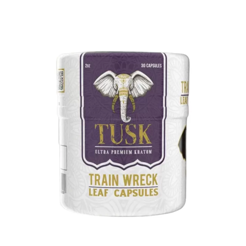Tusk Trainwreck Kratom Capsules – Full-Spectrum Blend (30ct · 120ct · 275ct) - Image 2
