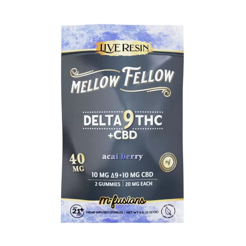 Mellow Fellow Live Resin M-Fusions 2pc D9 Edibles – 40mg - Image 2