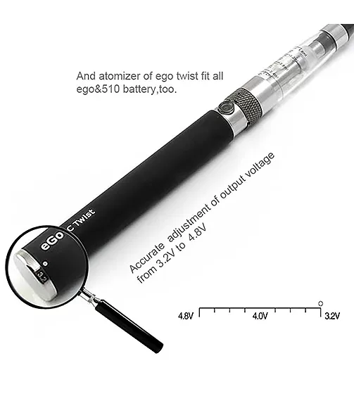 Ego C Twist 900mAh 510 Thread Cart Battery + Charger - Image 2