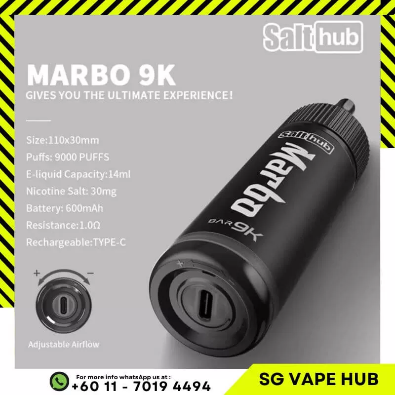 SALTHUB MARBO BAR 9000 Puffs - Watermelon Bubblegum - Image 2