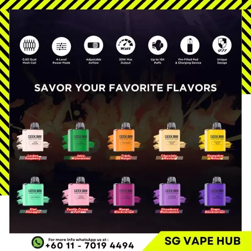 GEEKBAR GT 911 16,000 Puffs - Starter Kit (Kit + Cartridge) / Juicy Watermelon - Image 3