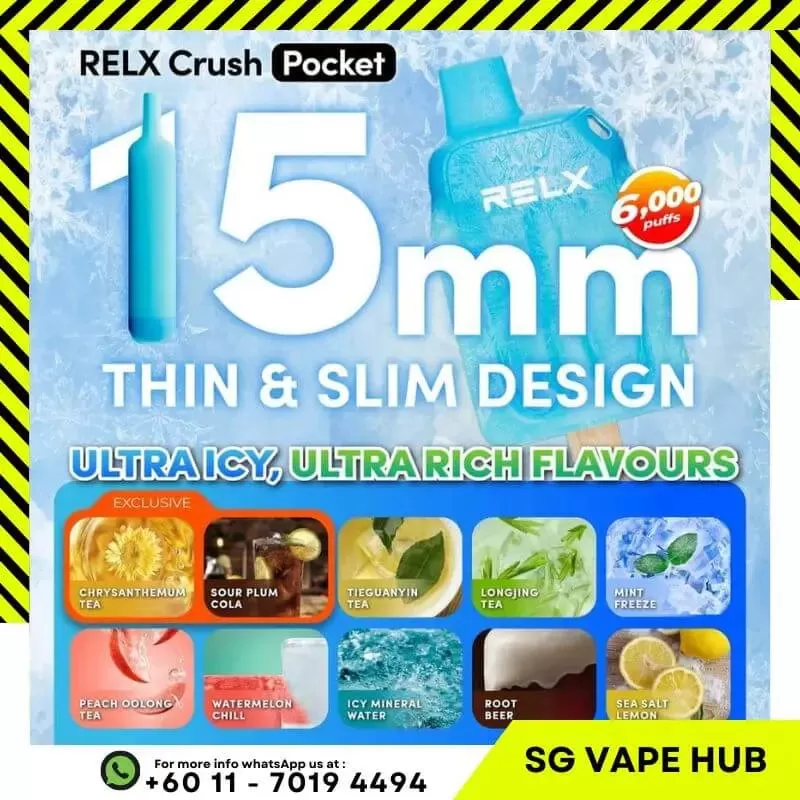 RELX CRUSH POCKET 6000 Puffs - Peach Oolong Tea - Image 2