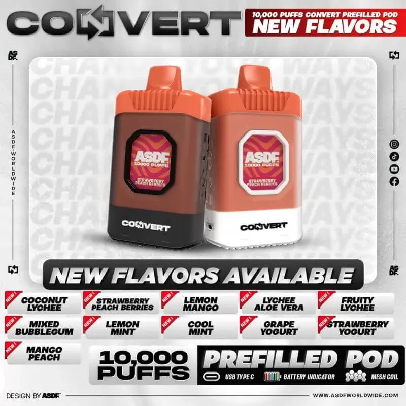 ASDF CONVERT 10000 - Starter Kit (Battery + Cartridge) / Berry Pea - Image 2