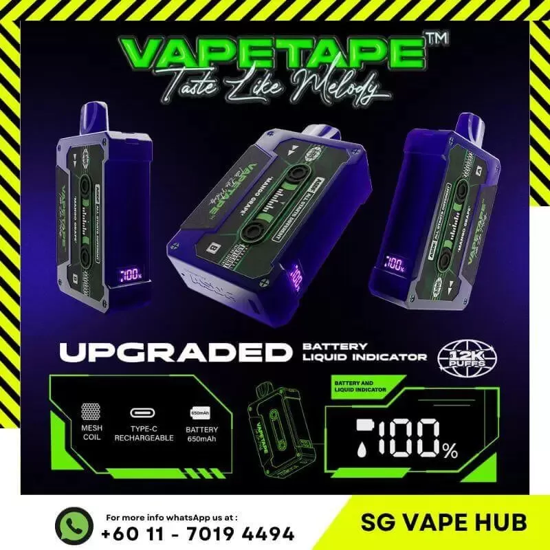 VAPETAPE 12,000 Puffs - Grape Blackcurrant - Image 3