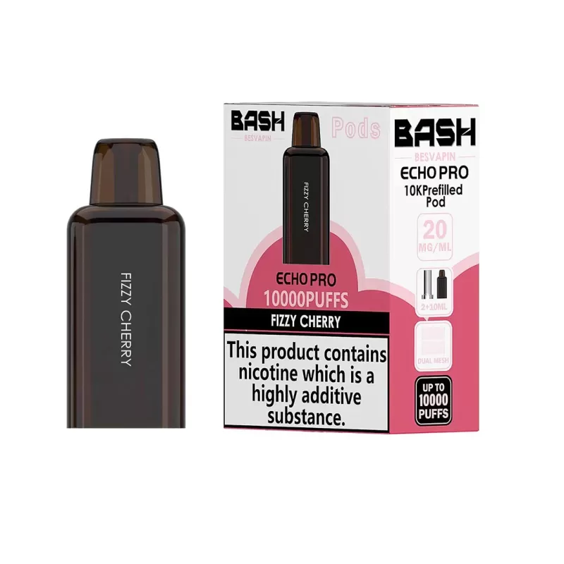 Bash Vape Echo Pro 10K Fizzy Cherry Replacement Pods – 20mg Nic Salt