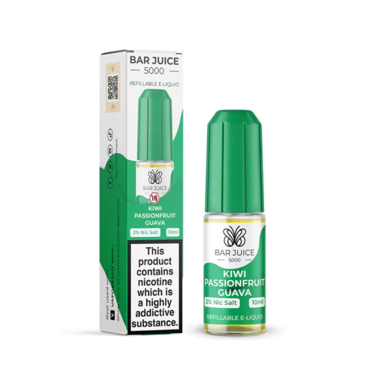 Bar Juice 5000 Salt Nicotine Kiwi Passionfruit Guava 10mg & 20mg Salts