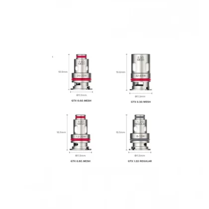 Vaporesso GTX 0.15ohm / 0.3ohm / 0.6ohm / 0.8ohm / 1.2ohm Replacement Coils – Single / Pack