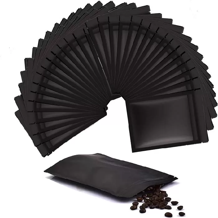 Mylar Bags | 7g Capacity, Matte Black (50pcs)