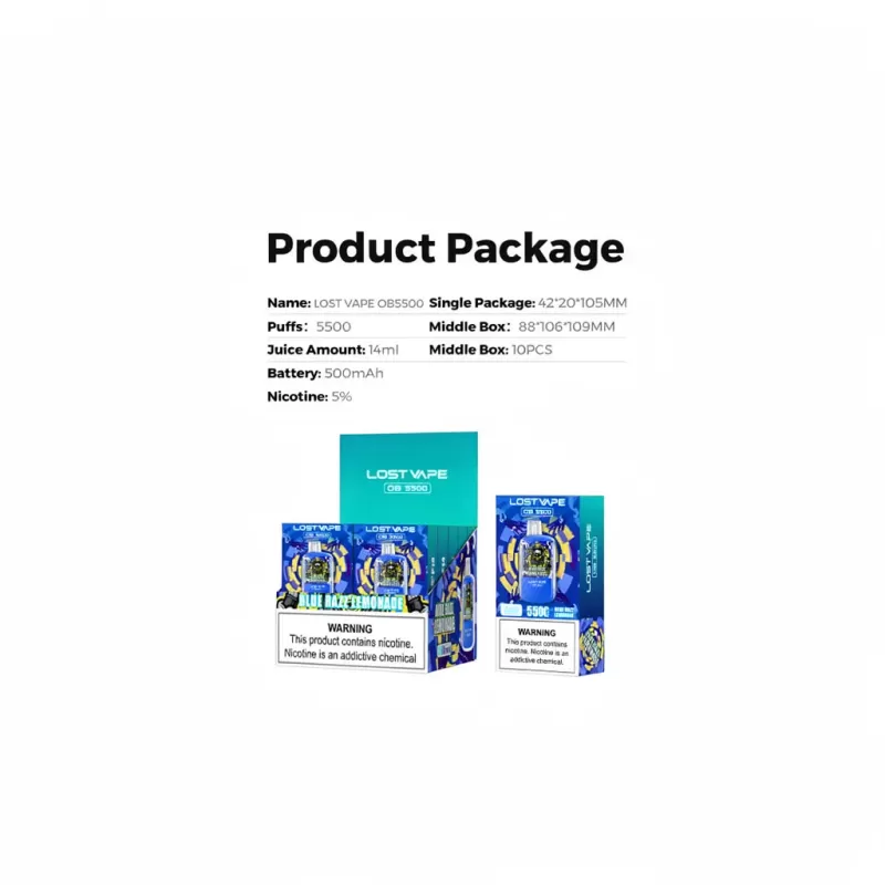Lost Vape OB5500 Mesh Coil Disposable Vape 5500 Puffs - Image 2