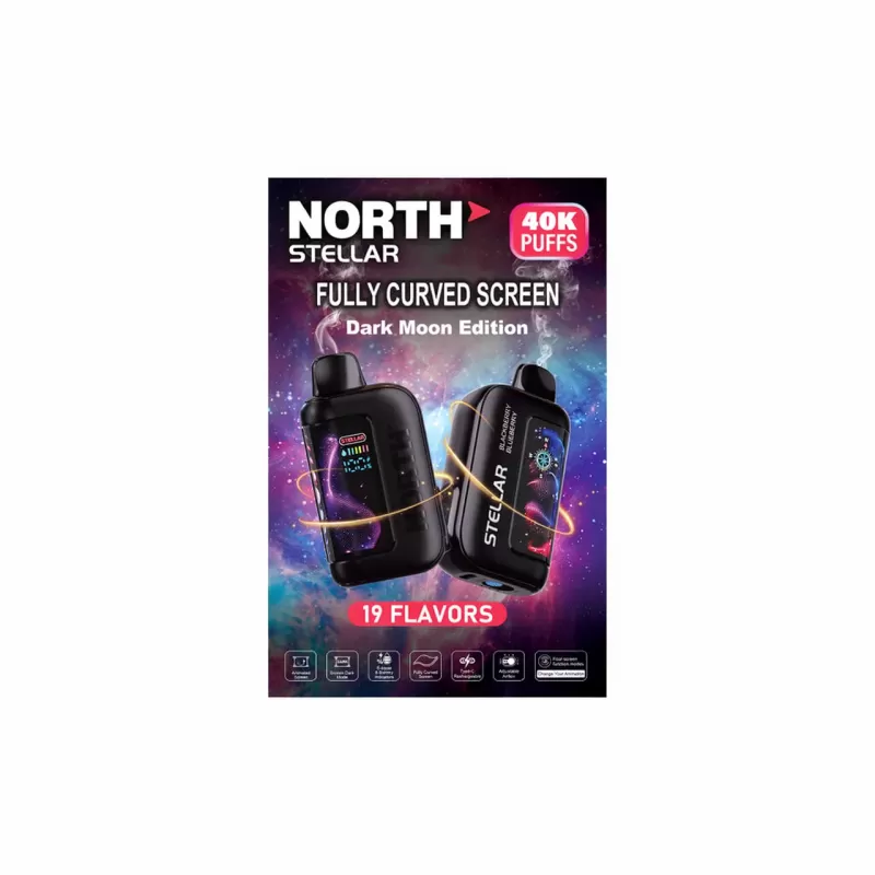 North Stellar Dark Moon 40K Disposable Vape Curved Screen - Image 2